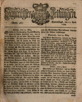 Bayreuther Zeitung Donnerstag 17. April 1788