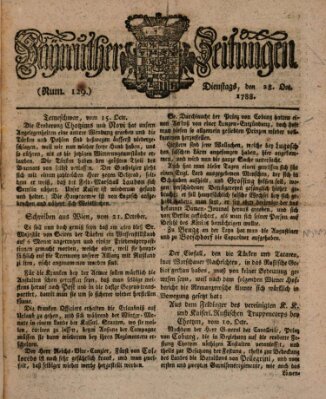 Bayreuther Zeitung Dienstag 28. Oktober 1788