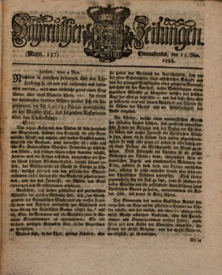 Bayreuther Zeitung Samstag 15. November 1788