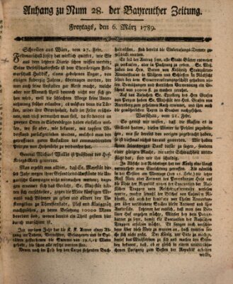 Bayreuther Zeitung Freitag 6. März 1789
