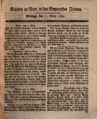 Bayreuther Zeitung Montag 30. März 1789