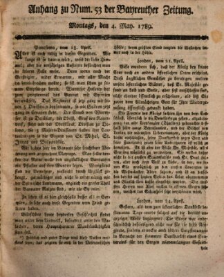 Bayreuther Zeitung Montag 4. Mai 1789