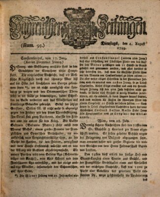 Bayreuther Zeitung Dienstag 4. August 1789