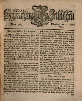 Bayreuther Zeitung Dienstag 11. August 1789