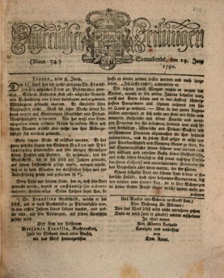 Bayreuther Zeitung Samstag 19. Juni 1790
