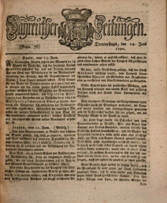 Bayreuther Zeitung Donnerstag 24. Juni 1790