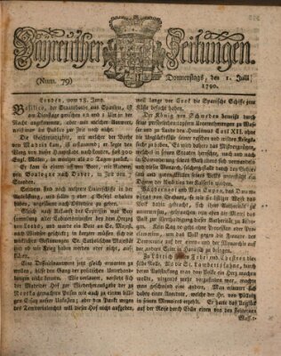 Bayreuther Zeitung Donnerstag 1. Juli 1790