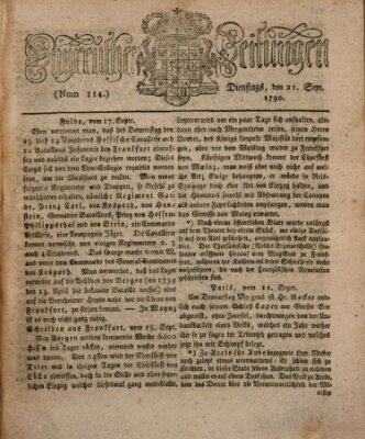 Bayreuther Zeitung Dienstag 21. September 1790