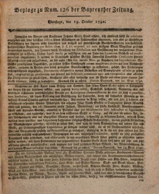 Bayreuther Zeitung Dienstag 19. Oktober 1790