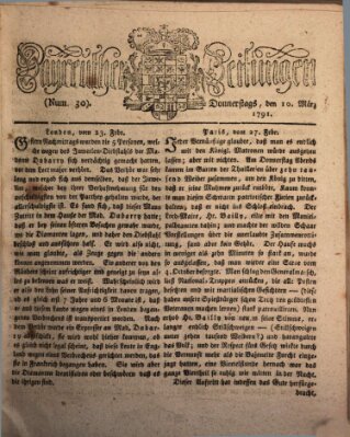 Bayreuther Zeitung Donnerstag 10. März 1791