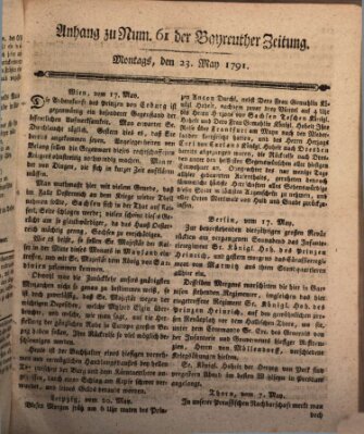 Bayreuther Zeitung Montag 23. Mai 1791