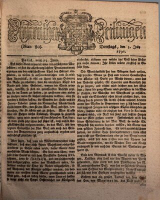 Bayreuther Zeitung Dienstag 5. Juli 1791