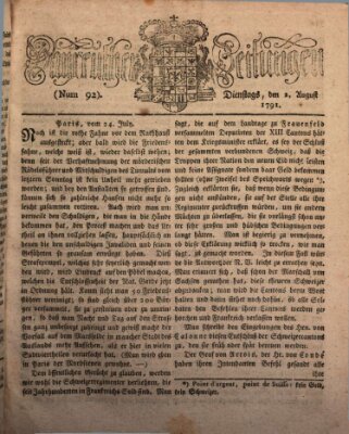Bayreuther Zeitung Dienstag 2. August 1791