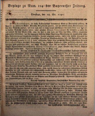 Bayreuther Zeitung Dienstag 18. Oktober 1791