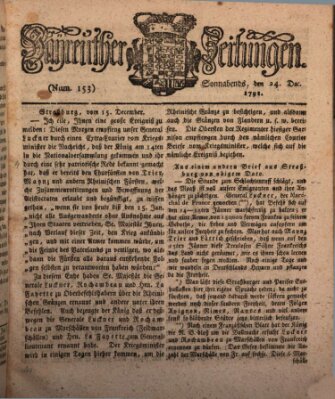 Bayreuther Zeitung Samstag 24. Dezember 1791