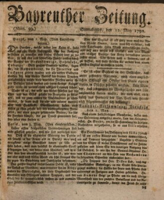 Bayreuther Zeitung Samstag 12. Mai 1792