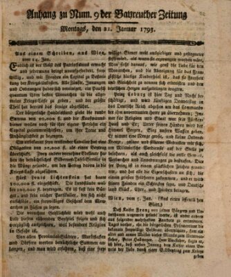 Bayreuther Zeitung Montag 21. Januar 1793