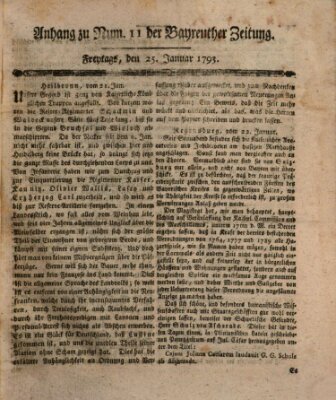 Bayreuther Zeitung Freitag 25. Januar 1793