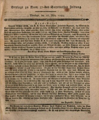 Bayreuther Zeitung Dienstag 26. März 1793