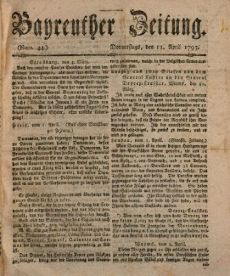 Bayreuther Zeitung Donnerstag 11. April 1793