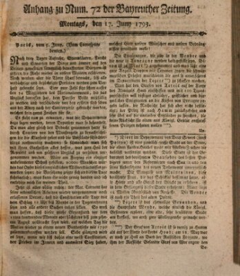 Bayreuther Zeitung Montag 17. Juni 1793