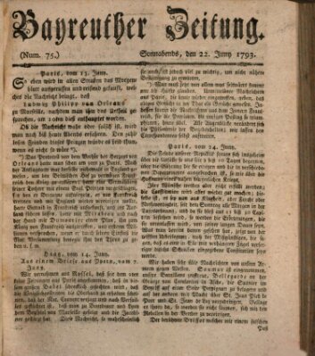 Bayreuther Zeitung Samstag 22. Juni 1793