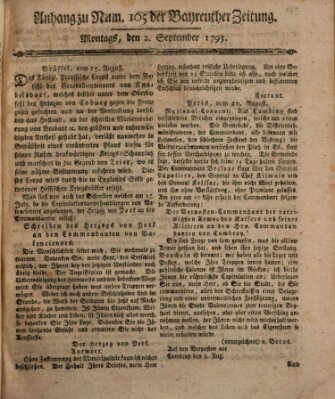 Bayreuther Zeitung Montag 2. September 1793
