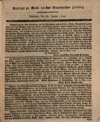 Bayreuther Zeitung Dienstag 28. Januar 1794