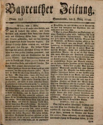 Bayreuther Zeitung Samstag 8. März 1794