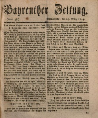 Bayreuther Zeitung Samstag 29. März 1794