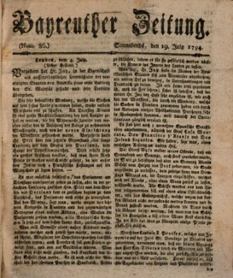Bayreuther Zeitung Samstag 19. Juli 1794