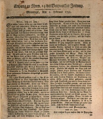 Bayreuther Zeitung Montag 2. Februar 1795
