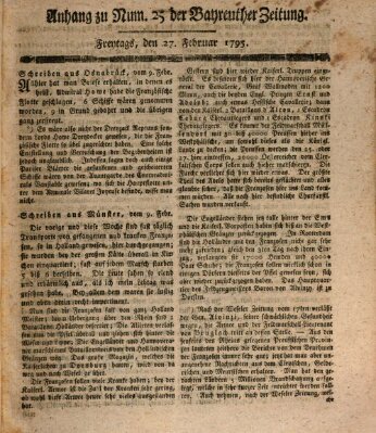 Bayreuther Zeitung Freitag 27. Februar 1795