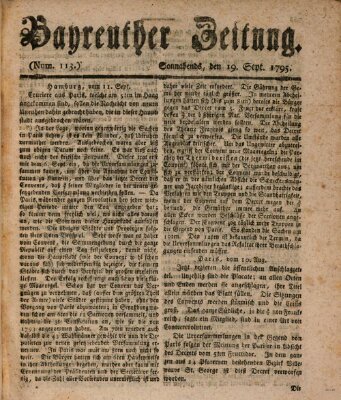 Bayreuther Zeitung Samstag 19. September 1795