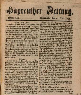 Bayreuther Zeitung Samstag 12. Dezember 1795