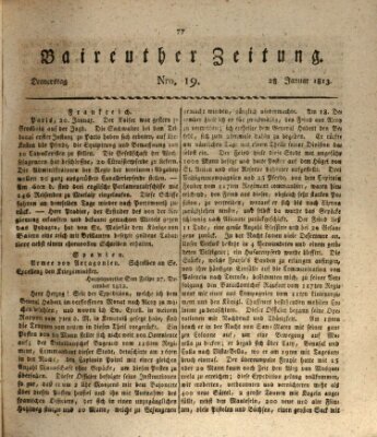 Bayreuther Zeitung Donnerstag 28. Januar 1813