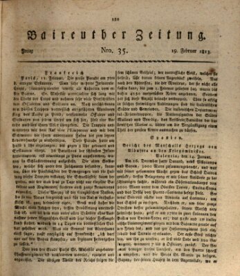 Bayreuther Zeitung Freitag 19. Februar 1813