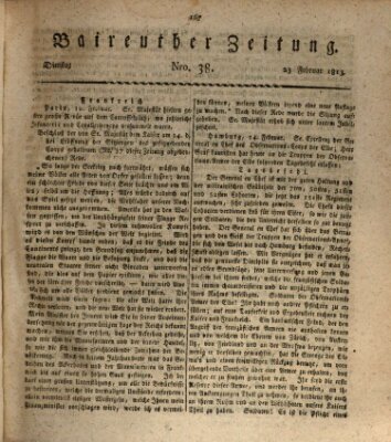 Bayreuther Zeitung Dienstag 23. Februar 1813