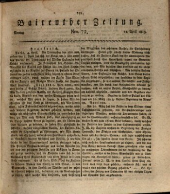 Bayreuther Zeitung Montag 12. April 1813