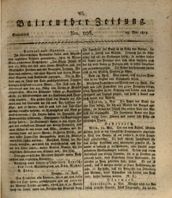 Bayreuther Zeitung Samstag 29. Mai 1813