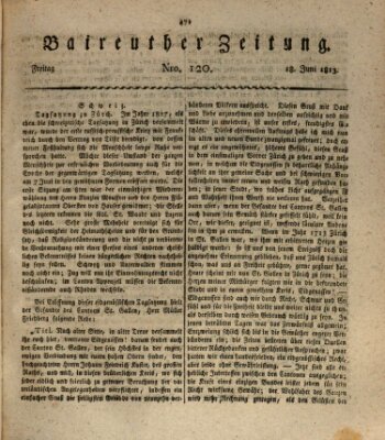 Bayreuther Zeitung Freitag 18. Juni 1813