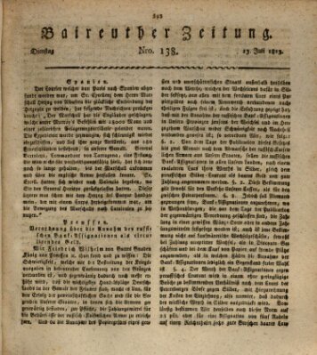 Bayreuther Zeitung Dienstag 13. Juli 1813