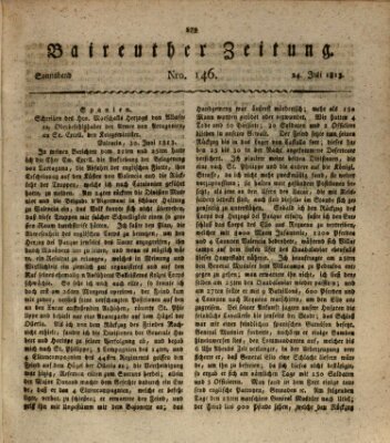 Bayreuther Zeitung Samstag 24. Juli 1813