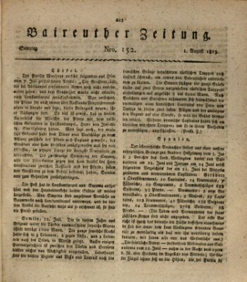 Bayreuther Zeitung Sonntag 1. August 1813