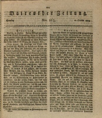 Bayreuther Zeitung Dienstag 12. Oktober 1813