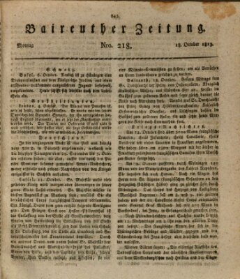 Bayreuther Zeitung Montag 18. Oktober 1813