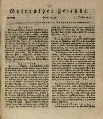 Bayreuther Zeitung Sonntag 31. Oktober 1813