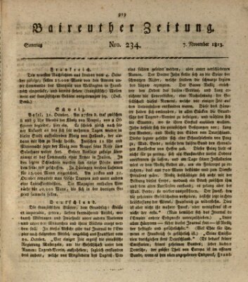 Bayreuther Zeitung Sonntag 7. November 1813