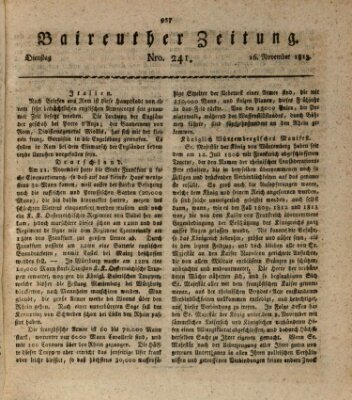 Bayreuther Zeitung Dienstag 16. November 1813