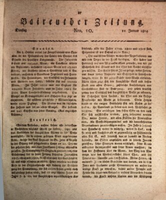 Bayreuther Zeitung Dienstag 11. Januar 1814
